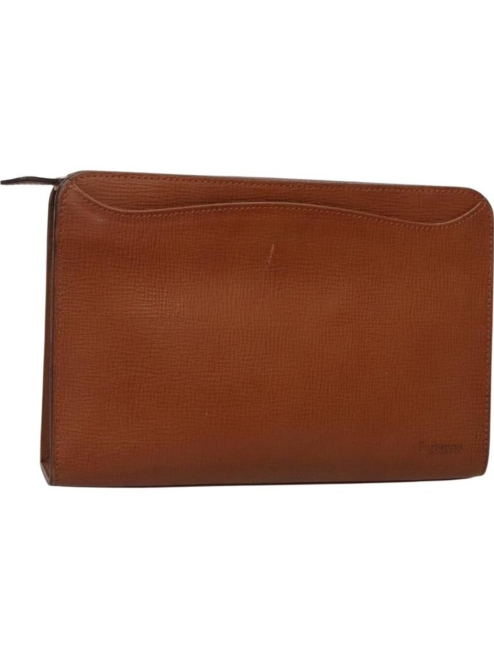 Burberrys Clutch Bag Leather Brown Gold